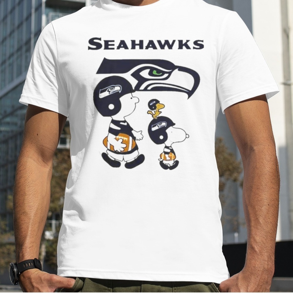 Let_s Play Football Together Snoopy Seattle Seahawks  T-shirt